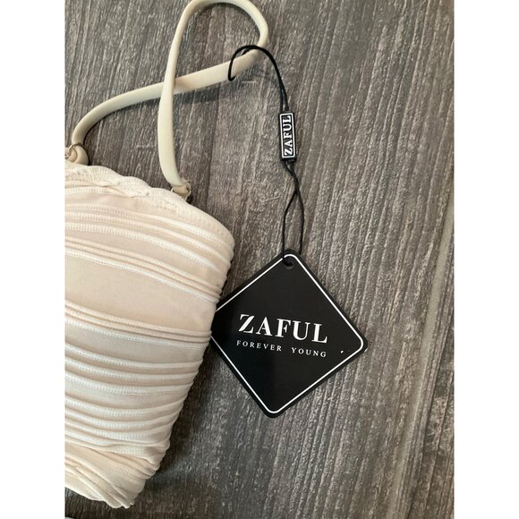 Zaful Forever Young Women's ivory  Ribbed Bikini Set - Picture 3 of 6